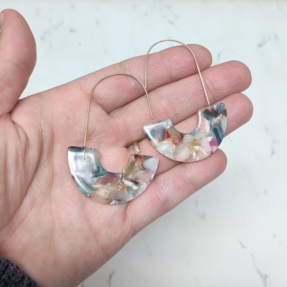 Jewelry - 💎 Half Hoop Watercolor Acrylic Earrings